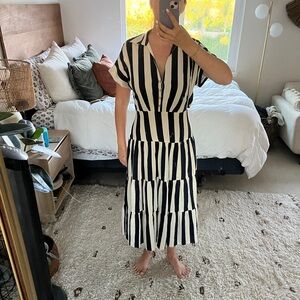 Zara Striped Open Back Dress